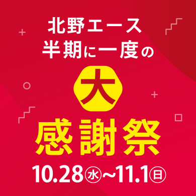 【11/1(日)まで】キタノ エース 半期に一度の大感謝祭！