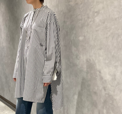 チュニック丈シャツ