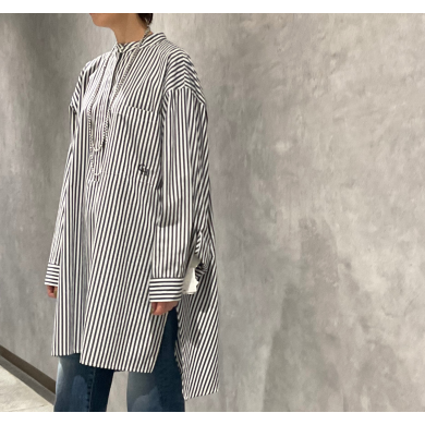 チュニック丈シャツ