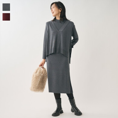 ❄️👗着回し力抜群!セットでも単品でも使えるニットベストアンサンブル👗❄️