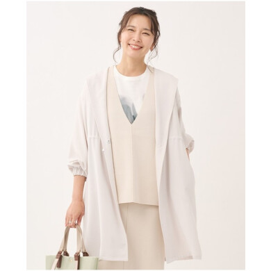 🌸🧥カーディガン感覚で季節の変わり目に重宝する、ガウンライクなハーフコート🧥🌸