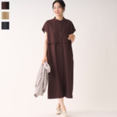 👗1枚でスタイルアップが叶う！コットンライクレイヤードシャツワンピース👗