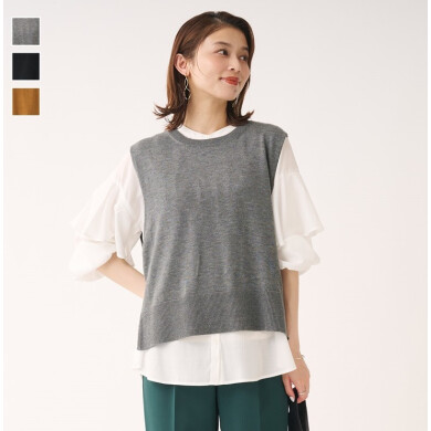👗夏から秋まで着まわせる！クルーネックニットベストが登場✨👗