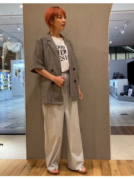 半袖チェックジャケット